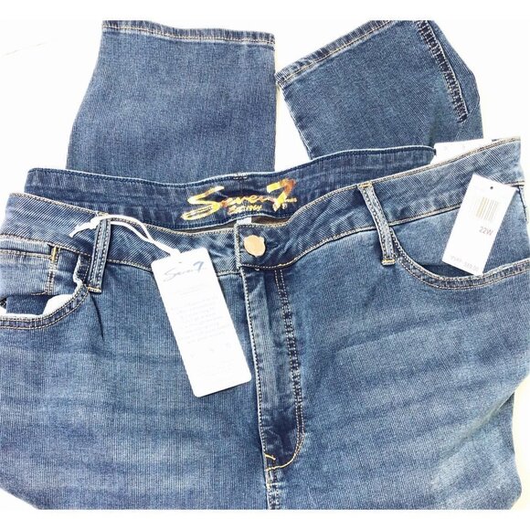 Seven7 Womens High Rise Med Wash Stretch Skinny Jeans Plus Size 22W New - Picture 4 of 13